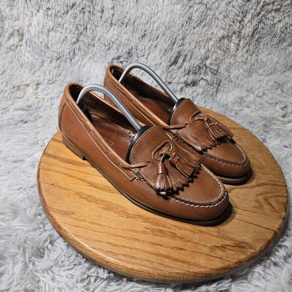 Dexter Retro 90s Style Mens Size 10M Shoes Leather Tassel Loafers Almond Toe USA - Picture 1 of 9